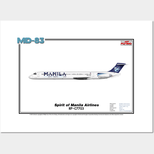 McDonnell Douglas MD-83 - Spirit of Manila Airlines (Art Print) Wall Art by TheArtofFlying